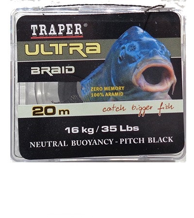 Spletaná šnúra Ultra čierna 35lbs 20m