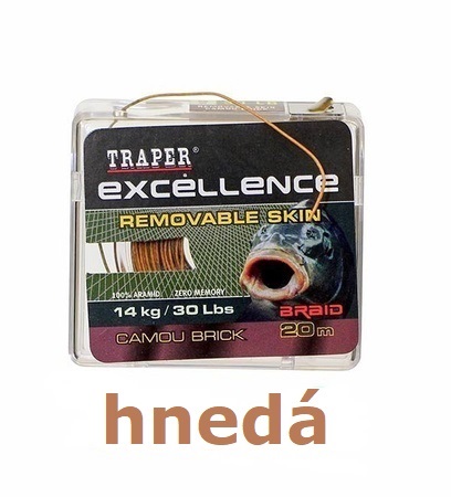 Nadväzcová šnúra Excellence poťahovaná hnedá 30lb 20m