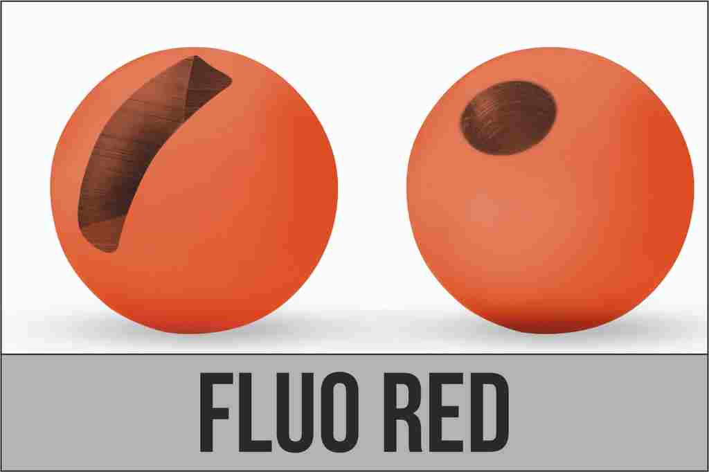 Hlavička Tungsten 6,4mm Fluo Red slotted 5 ks